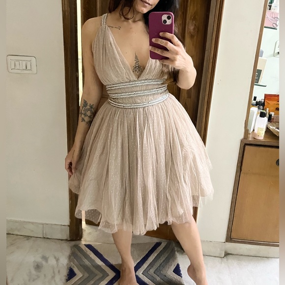 ASOS Tulle Strappy Embellished Mini Skater Dress - Picture 5 of 6